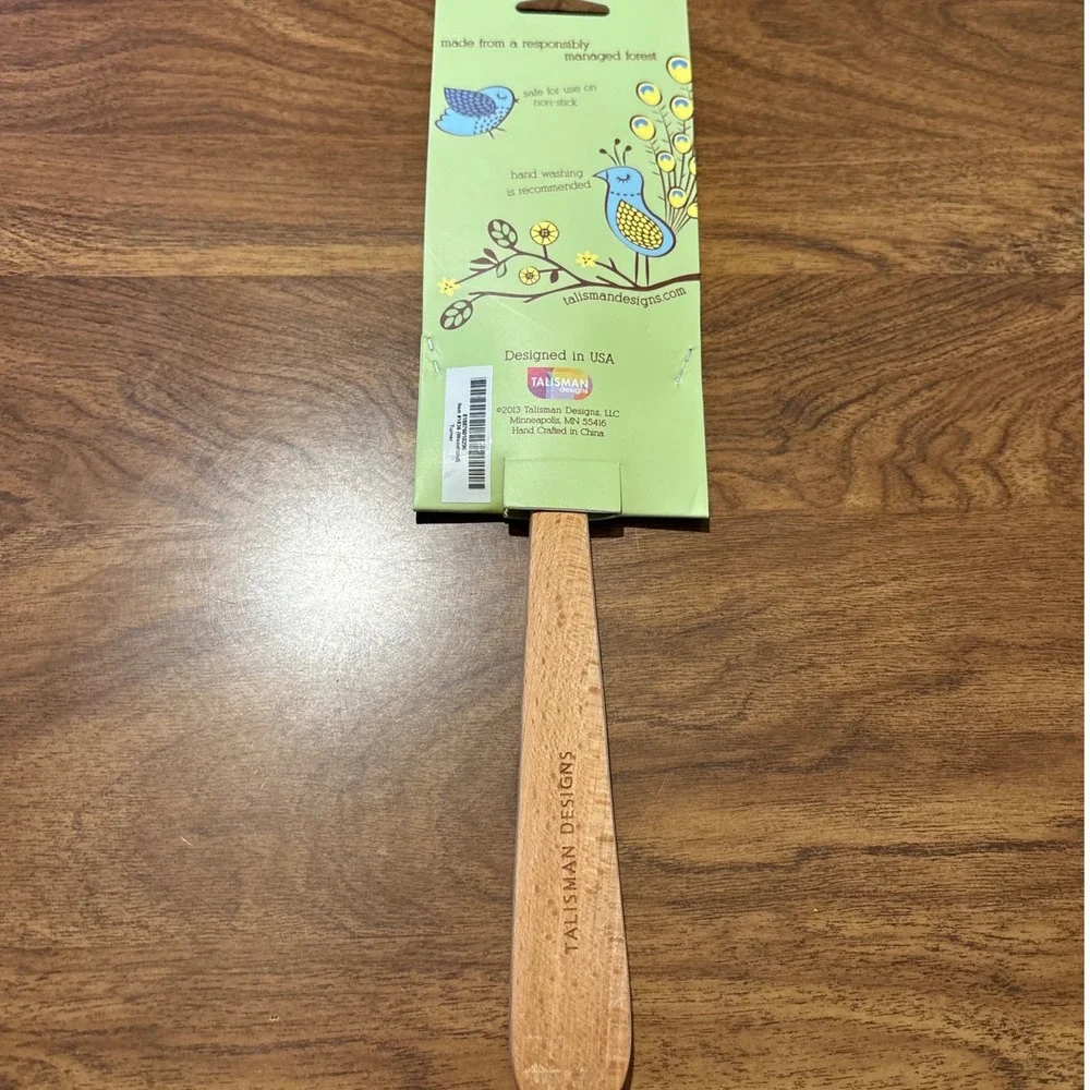 Talisman Designs Solid Beechwood Turner Spatula Owl‎ Etched Wood Kitchen Decor